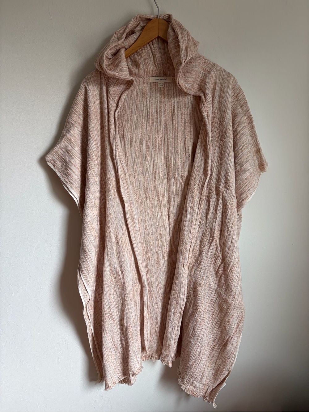 Francesca’s Collections Light Pink Hooded Throw Shawl